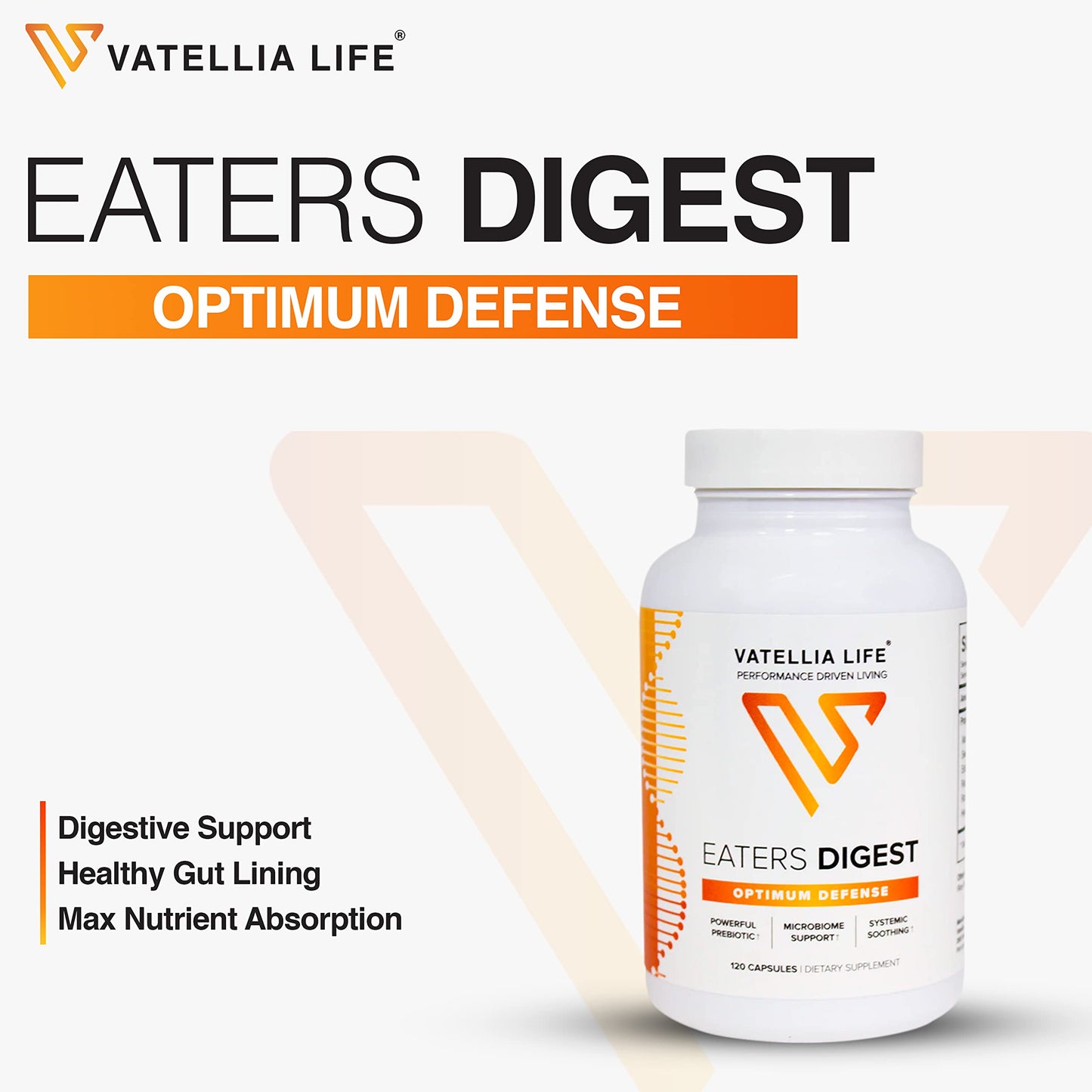 Vatellia Life New from Eaters Digest | Prebiotic | Probiotic | Digestive Support | Gut Soothing | Healthy Gut Lining | Max Nutrient Absorption Vatellia Life