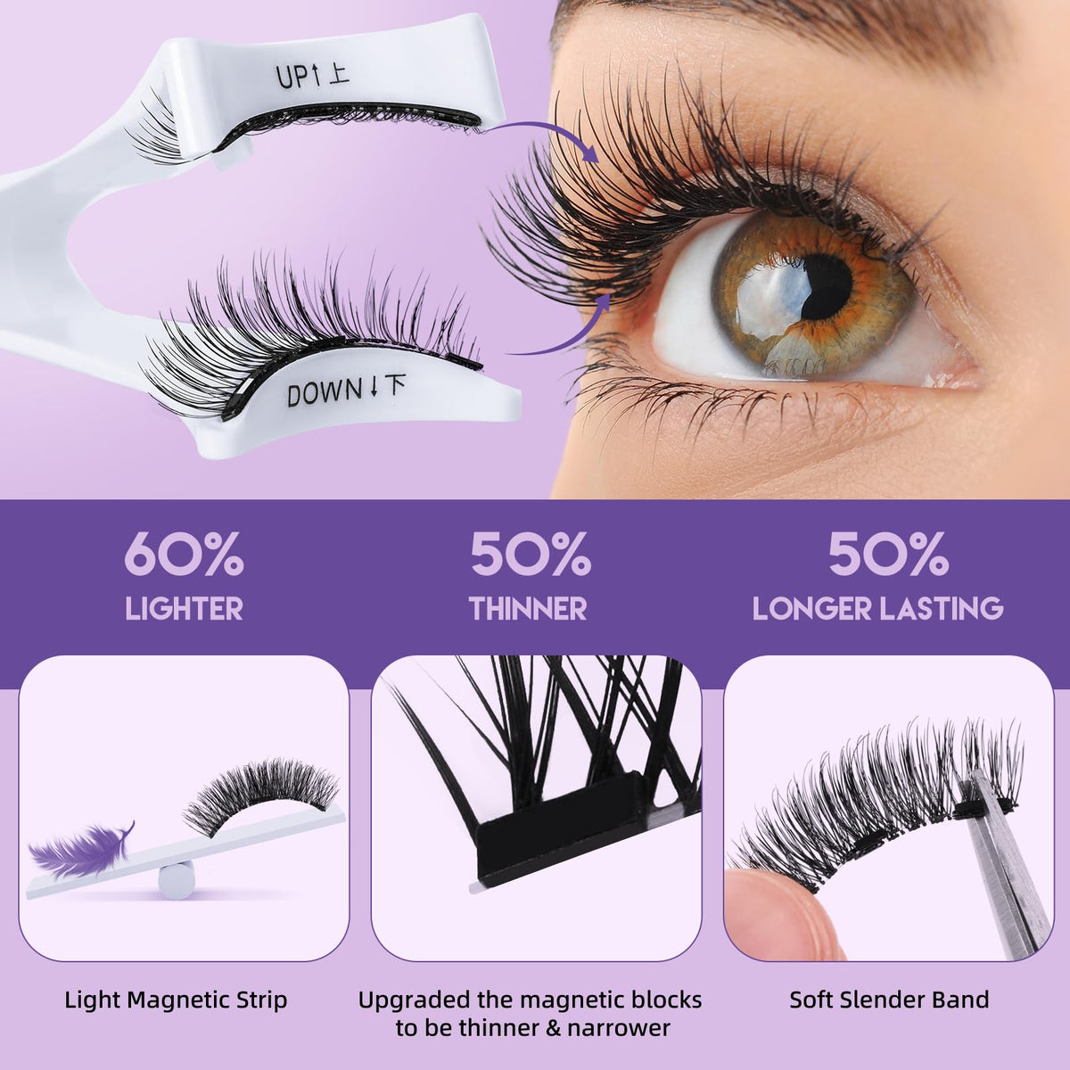 B&Q Magnetic Eyelashes with Applicator 2 Pair Natural Look Magnetic Lashes B&Qaugen