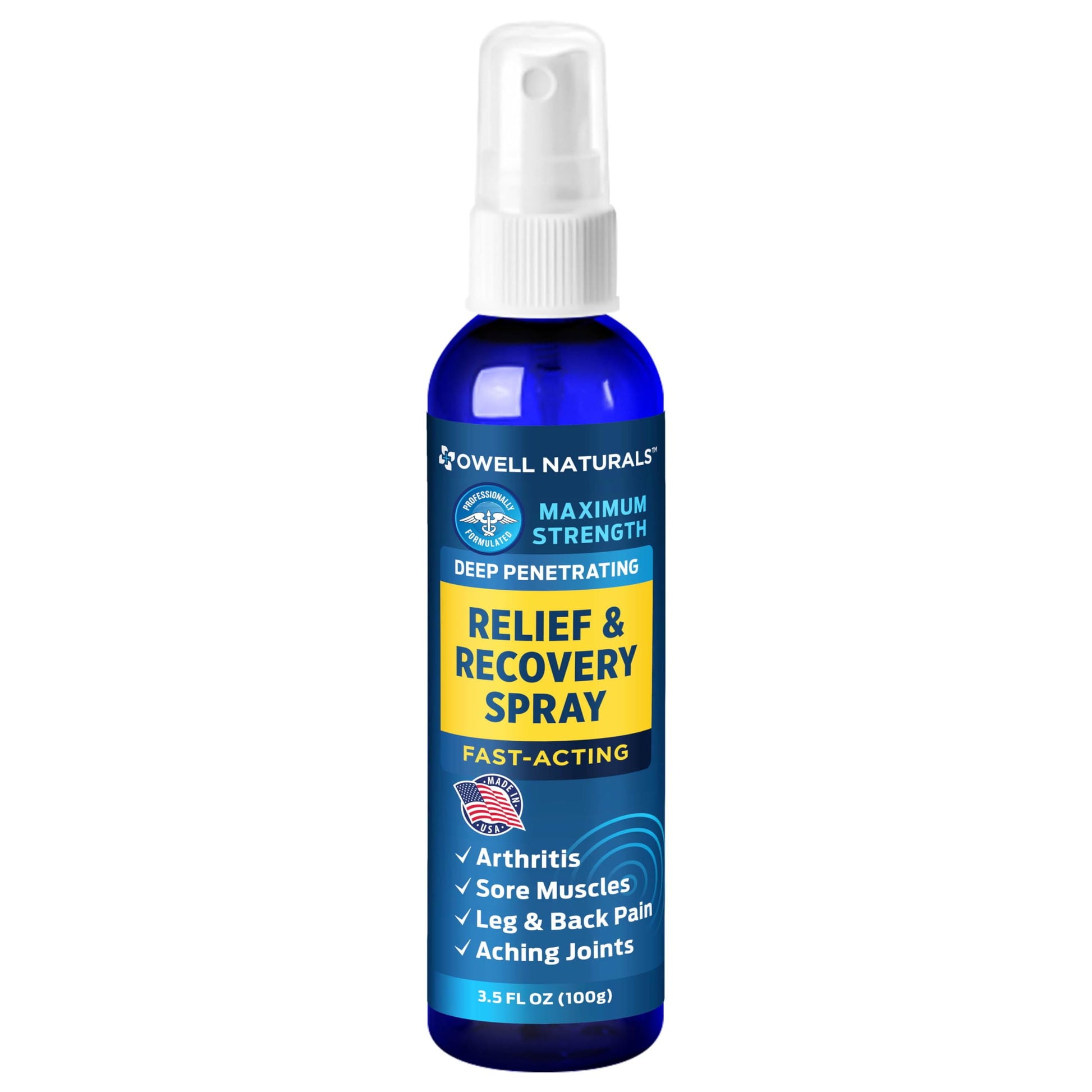 OWELL NATURALS Deep Penetrating Pain Relief Liquid Spray, Fast-Acting, Long Lasting, Natural Relief for Muscle Aches, Joint Pain, Stiffness, Quick Dry Formula, 3.5 oz Owell Naturals buy australia supplements