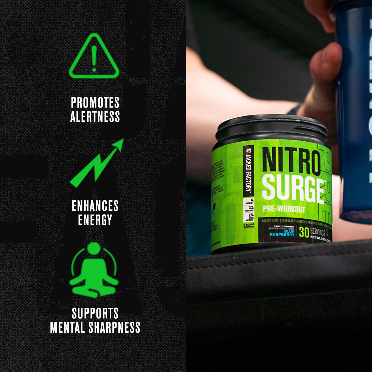 Nitrosurge Pre-Workout & Creatine Monohydrate - Pre Workout Powder With Creatine Jacked Factory buy australia supplements