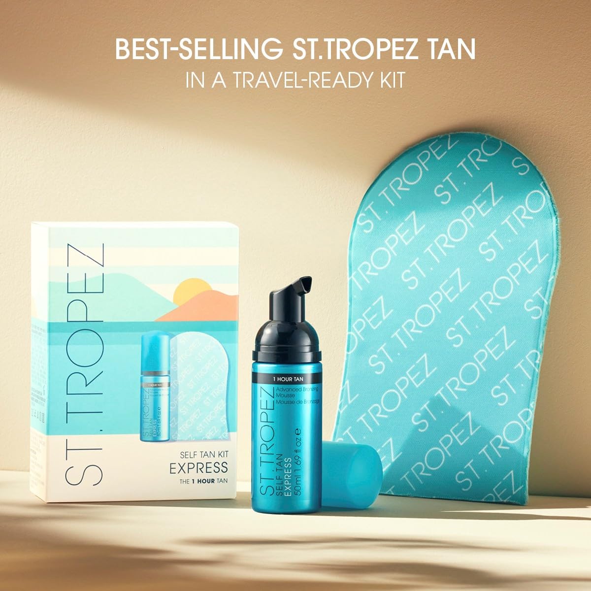 St.Tropez Self Tan Express Mini Kit: Travel-Sized Light/Medium/Dark 1-3 Hour Express Mousse and Tanning Applicator Mitt St.Tropez