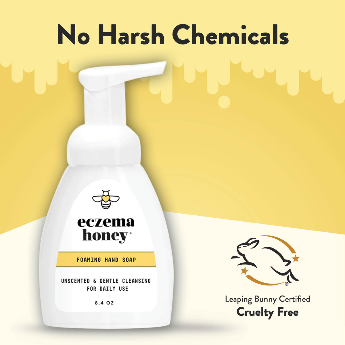 ECZEMA HONEY Gentle Foaming Hand Soap, Non-Toxic Unscented Soap (8.4 Oz) ECZEMA HONEY