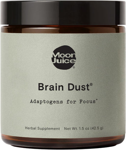 Moon Juice Brain Dust - Adaptogenic Mushroom Supplement for Memory & Focus - Lion’s Mane, Ginkgo Biloba & Ashwagandha - Caffeine-Free, Vegan Brain Supplement - 1.5 oz