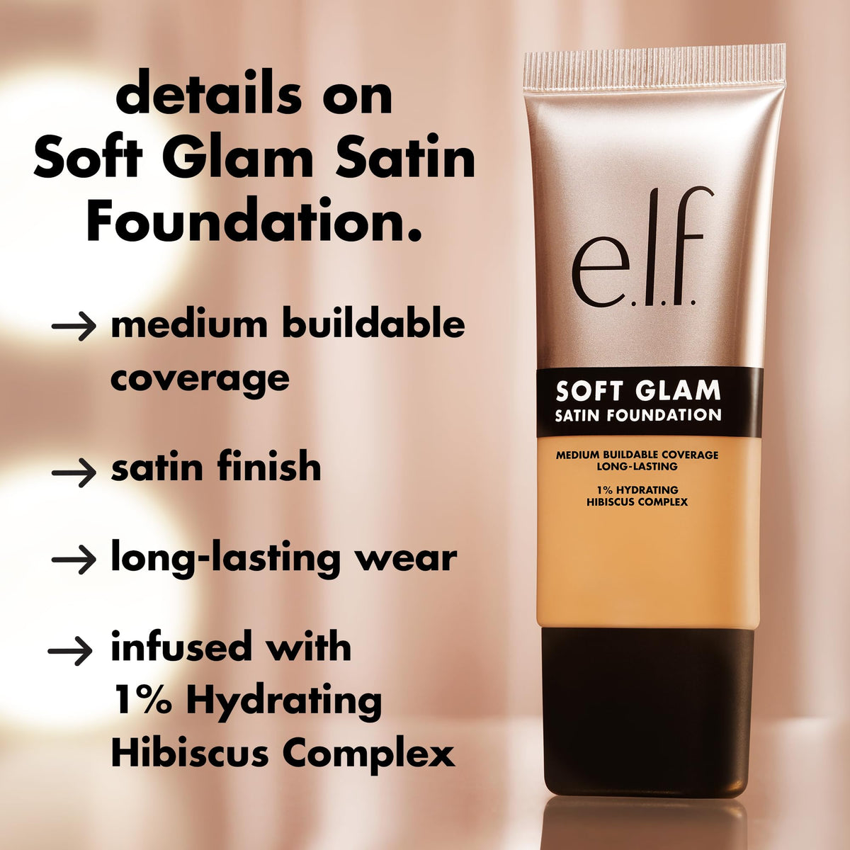 e.l.f. Soft Glam Satin Foundation, Medium Coverage, 25 Light Neutral e.l.f.