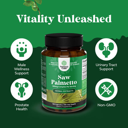 Extra Strength Saw Palmetto Extract - Advanced Herbal Complex for Hair Health and Urinary Support with Plant Sterols & Flavonoids - Potent Herbal Supplement with 500mg per Serving - 100 Count Gsupps Australia