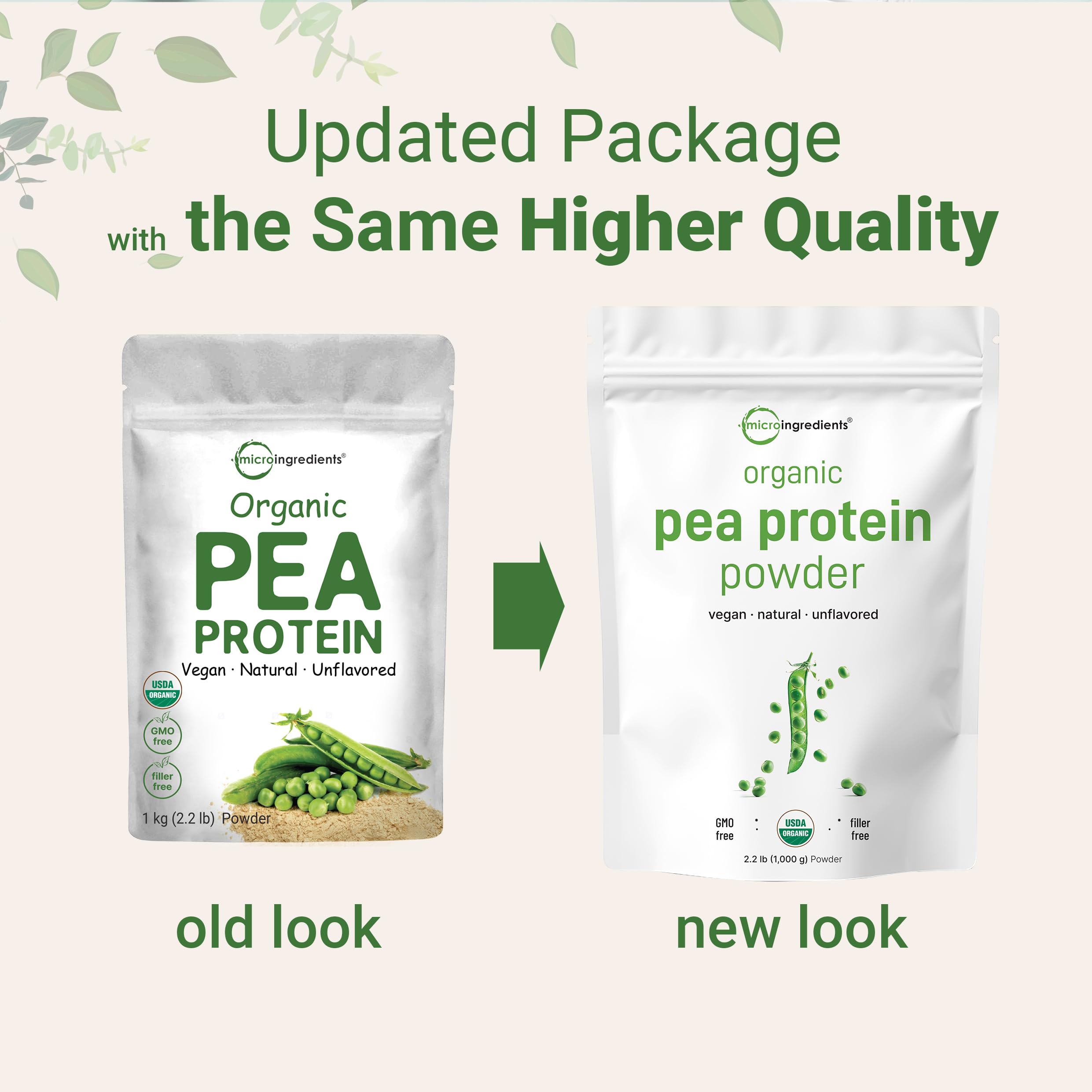 North America Grown, Organic Pea Protein Powder, 1KG (2.2 Pounds) | Plant-Based Vegan Protein, Meatless Protein Supplement, Natural Branched Chain Amino Acids | Non-GMO, Soy Free Micro Ingredients buy australia supplements