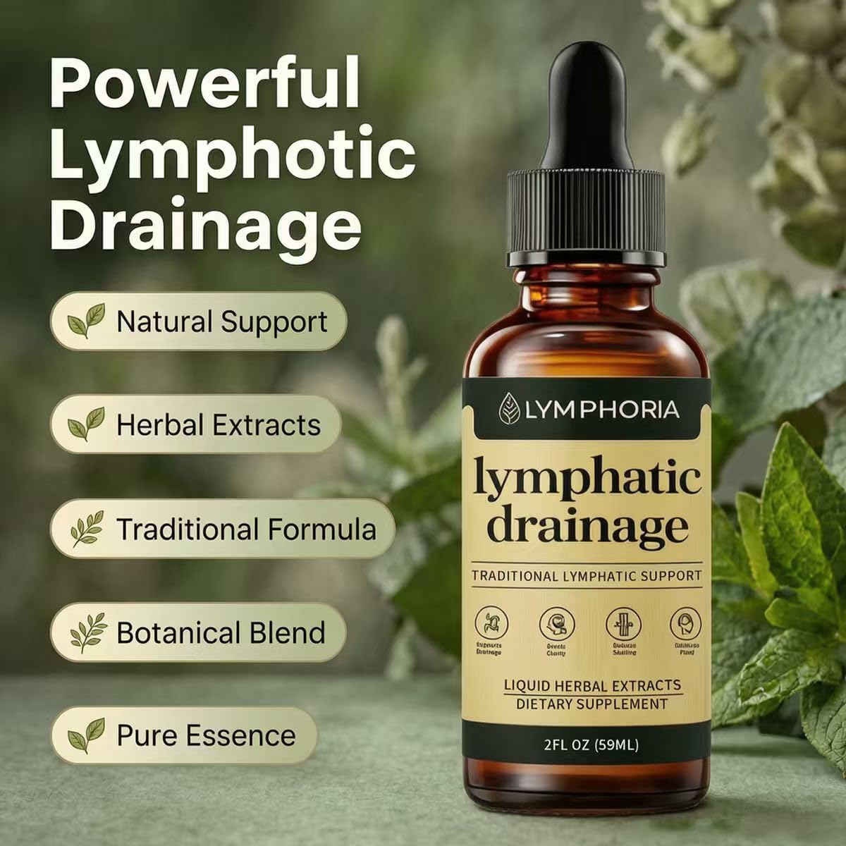 Lymphoria Lymphatic Drainage Drops, Lymphatic System Support, Immune System, Natural Herbal Blends, Vegan & Non-GMO Olavita Serum buy supplements Au