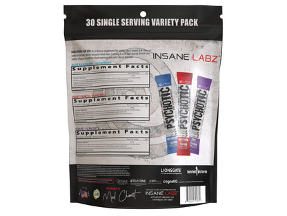Insane Labz Psychotic Saw, High Stim Pre Workout Powder with OxyGold™ and AMPiberry®,Extreme Lasting Energy with Teacrine®,Focus with CognitIQ® and Endurance (30 Servings, Watermelon)