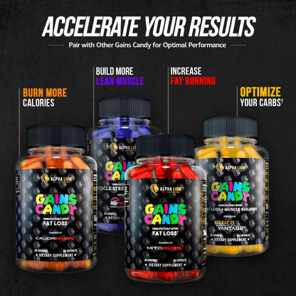 ALPHA LION Gains Candy, Pills that Support Weight Loss, Energy Supplements, 100% Natural Extract, Calorie Burning, Regulates Healthy Metabolism, 60 Capsules (Fat Loss - CaloriBurn®)