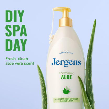 Jergens Soothing Aloe Body Lotion For Dry Skin, Moisturizer, 21 fl oz Jergens