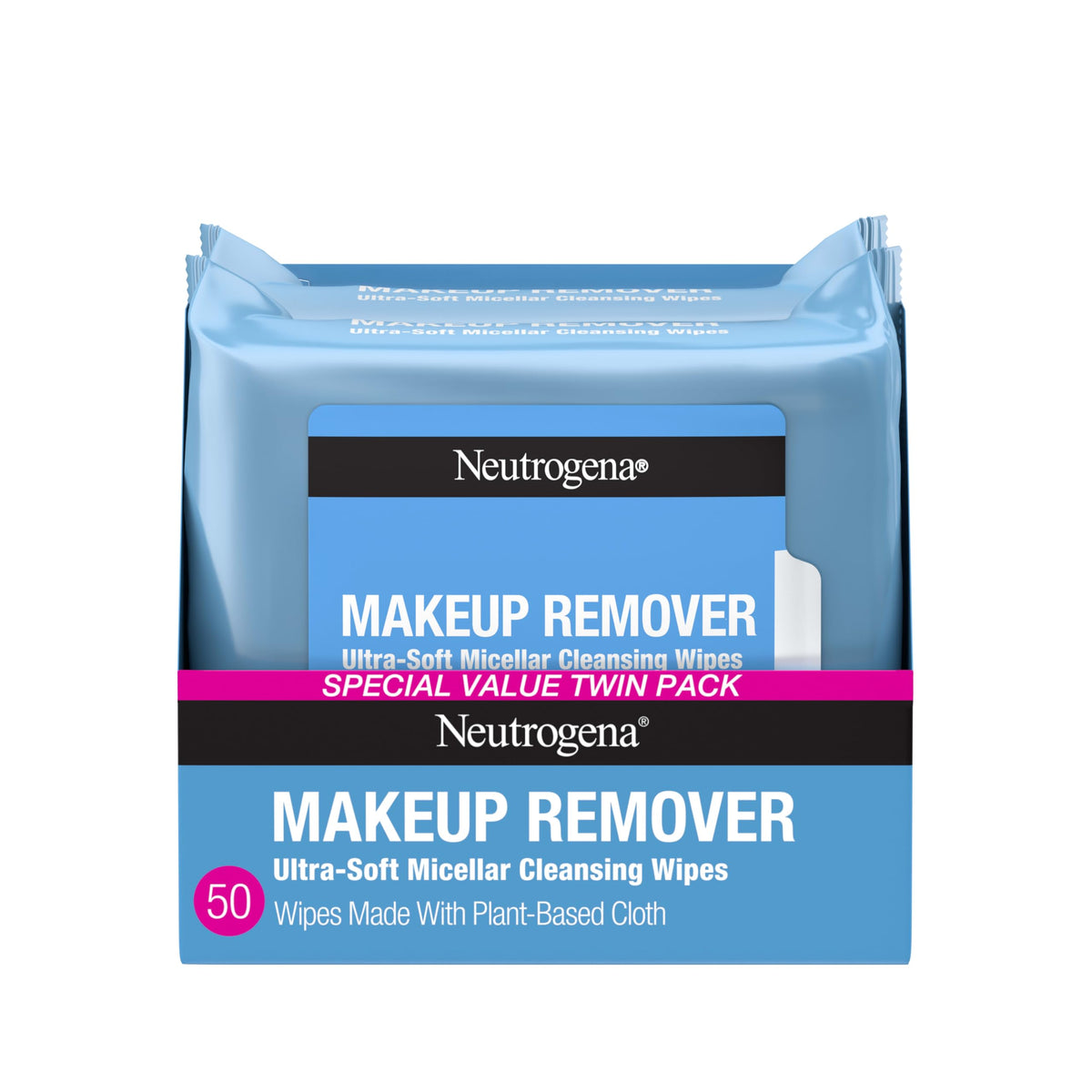 Neutrogena Makeup Remover Micellar Wipes, 2 Pack of 25 Ct Neutrogena