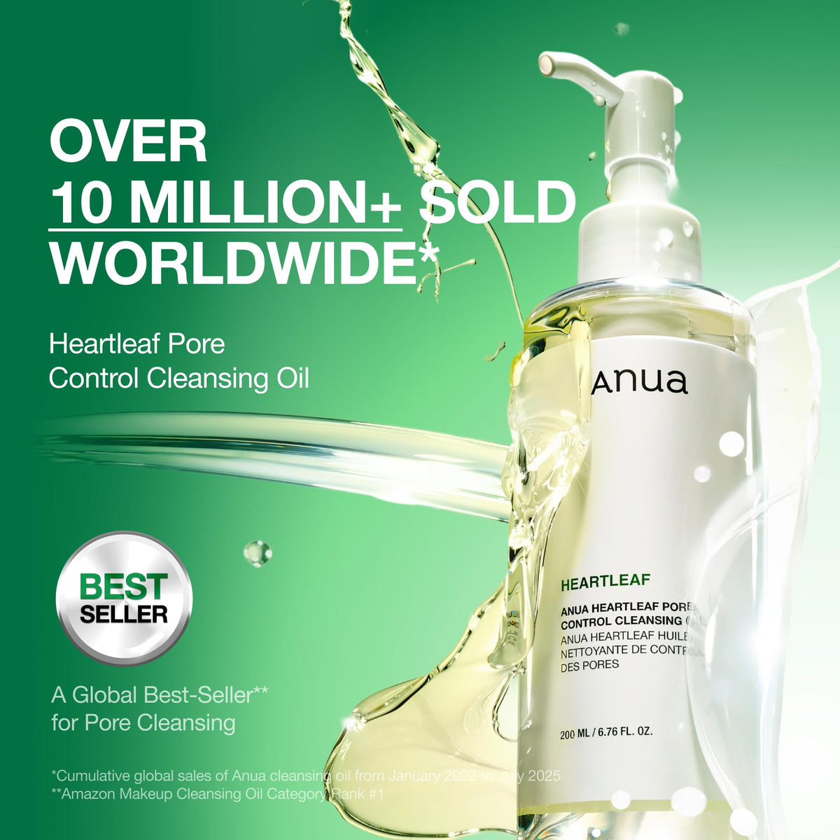 Anua Heartleaf Pore Control Cleansing Oil, Korean Skincare, 6.76 fl.oz ANUA