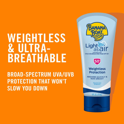 Banana Boat Light As Air Sunscreen Lotion SPF 50 Twin Pack | Lightweight & Non-Greasy Lotion Sunscreen SPF 50 Banana Boat