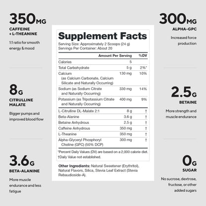 LEGION Pulse Pre Workout Supplement - All Natural Nitric Oxide Preworkout Drink to Boost Energy, Creatine Free, Naturally Sweetened, Beta Alanine, Citrulline, Alpha GPC (Fruit Punch)