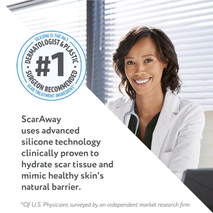 ScarAway Scar Fabric Sheets, Medical Grade Silicone, 1.5x3in, 8 Ct ScarAway