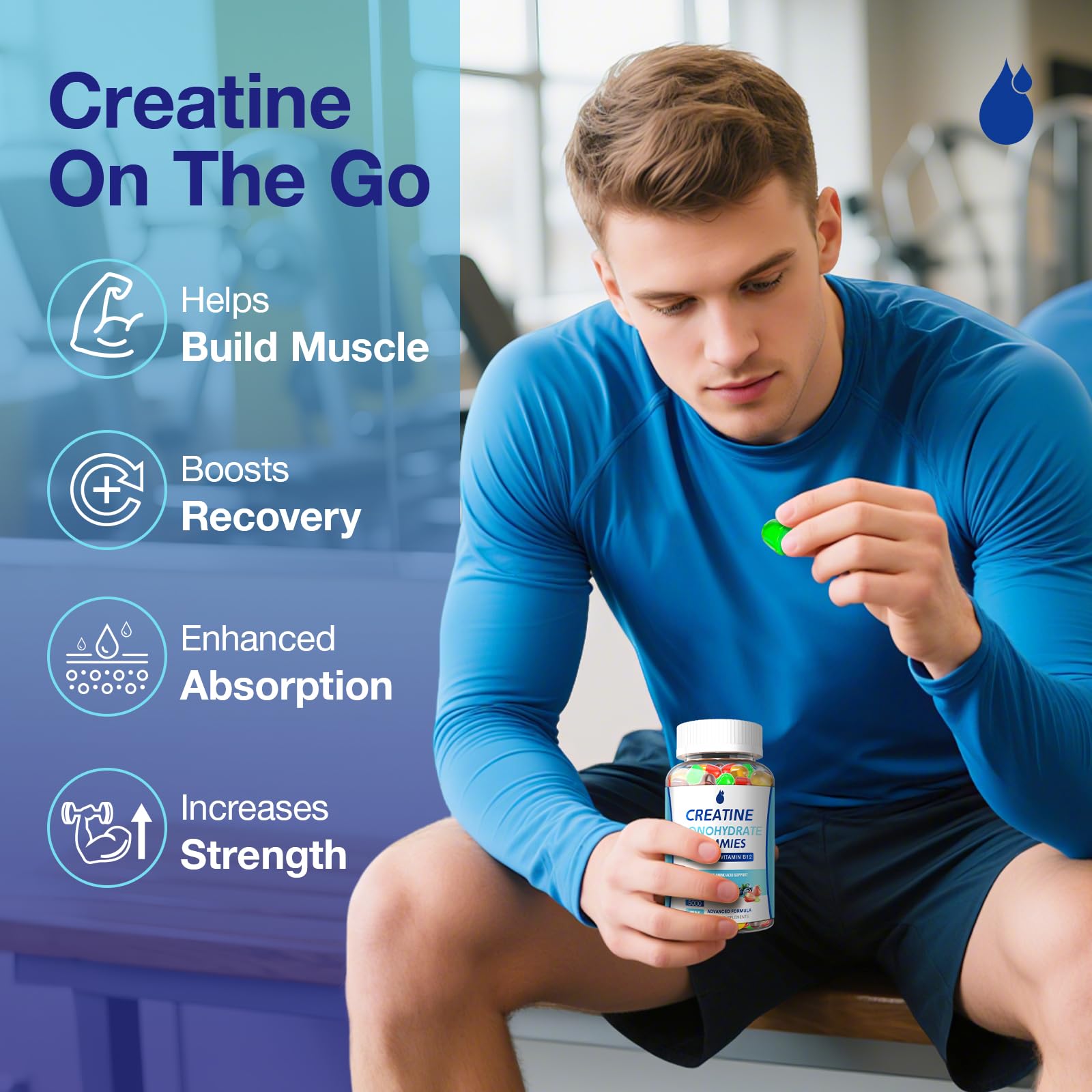 MaxHemp Creatine Gummies for Men & Women - Creatine Monohydrate Gummies 5g, Muscle Builder, Energy Boost & Pre-Workout Supplement, MaxHemp buy australia supplements
