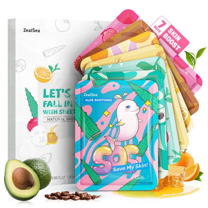ZealSea Face Mask Skincare Facial Sheet Mask Spa Gifts for Kids Girls Women ZealSea
