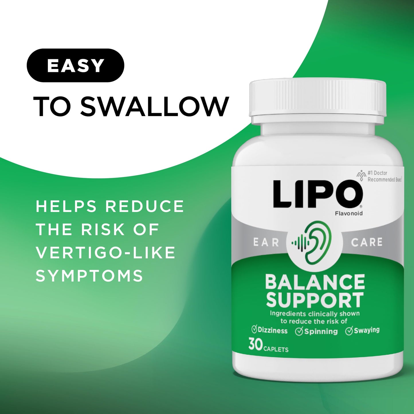 Lipo-Flavonoid for Vertigo & Dizziness Relief, Clinically Tested Formula with Ginkgo Biloba, Vitamin D, & Vitamin B Complex Lipo-Flavonoid