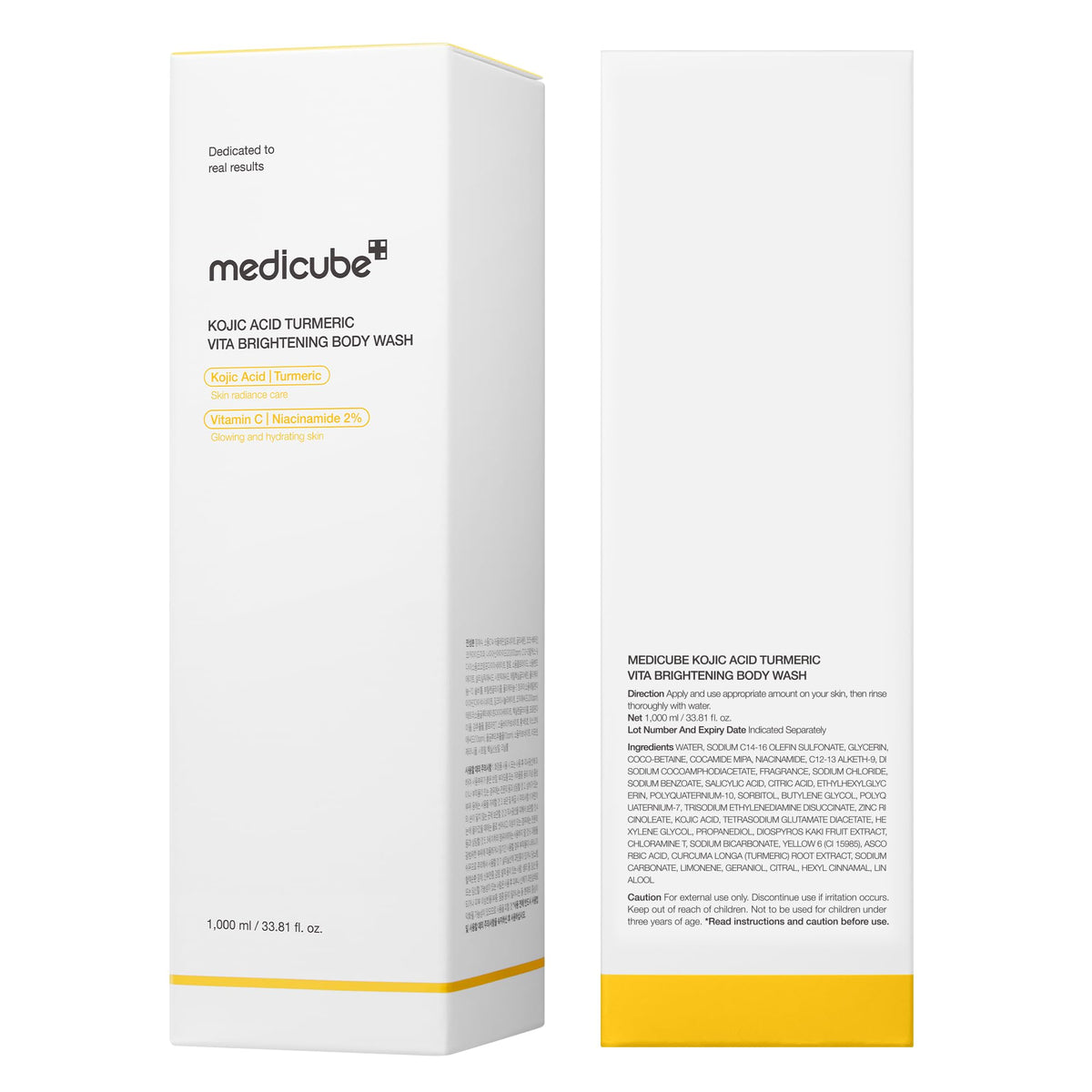 medicube Kojic Acid Turmeric Brightening Body Wash, 33.81 fl.oz medicube
