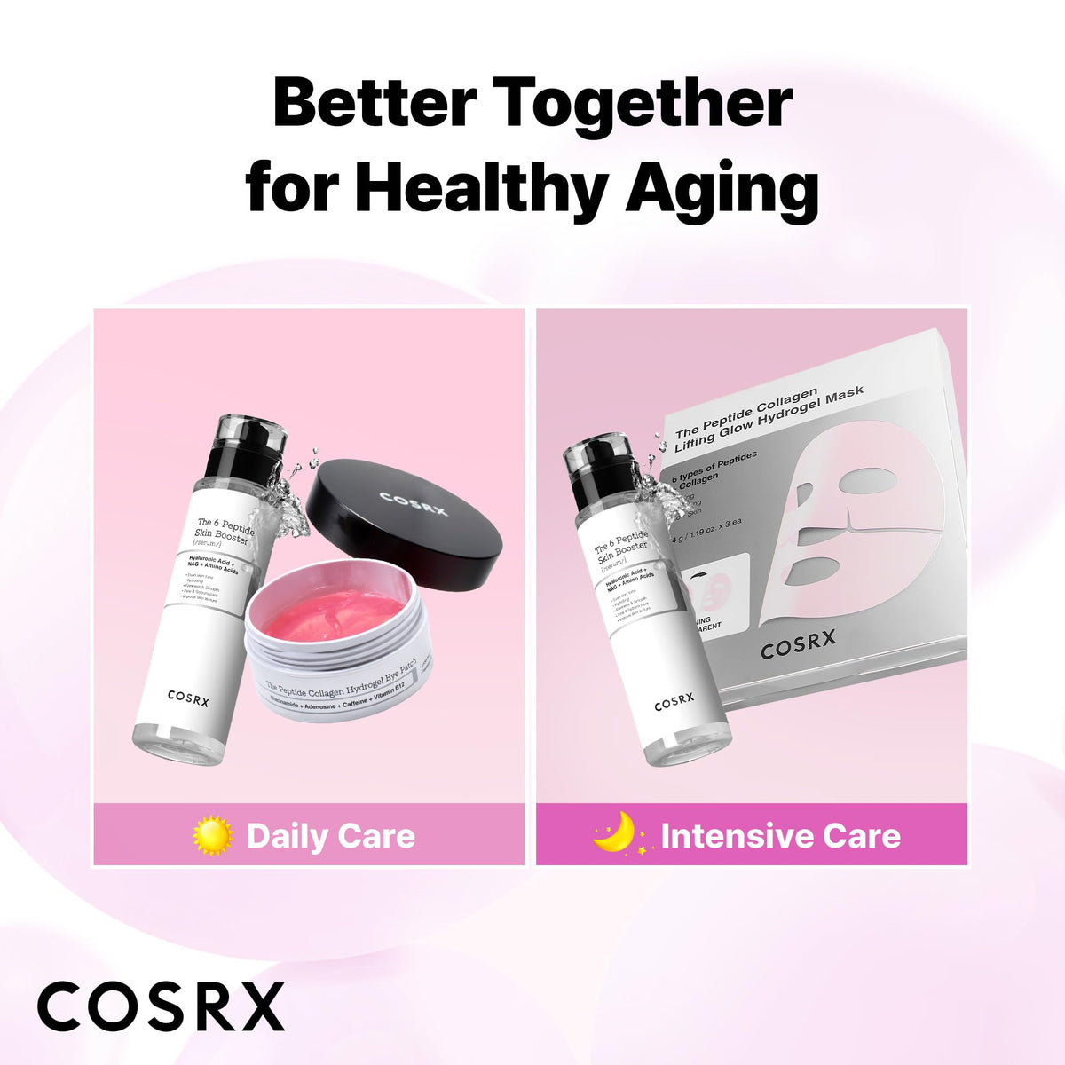 COSRX Pink Peptides Collagen Lifting Glow Hydrogel Face Masks 3 EA COSRX
