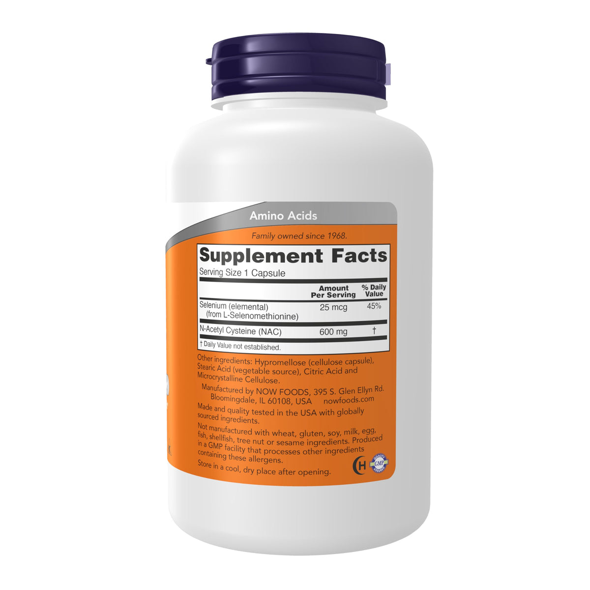 NOW Supplements, NAC (N-Acetyl Cysteine) 600 mg with Selenium, 250 Veg Capsules NOW Foods