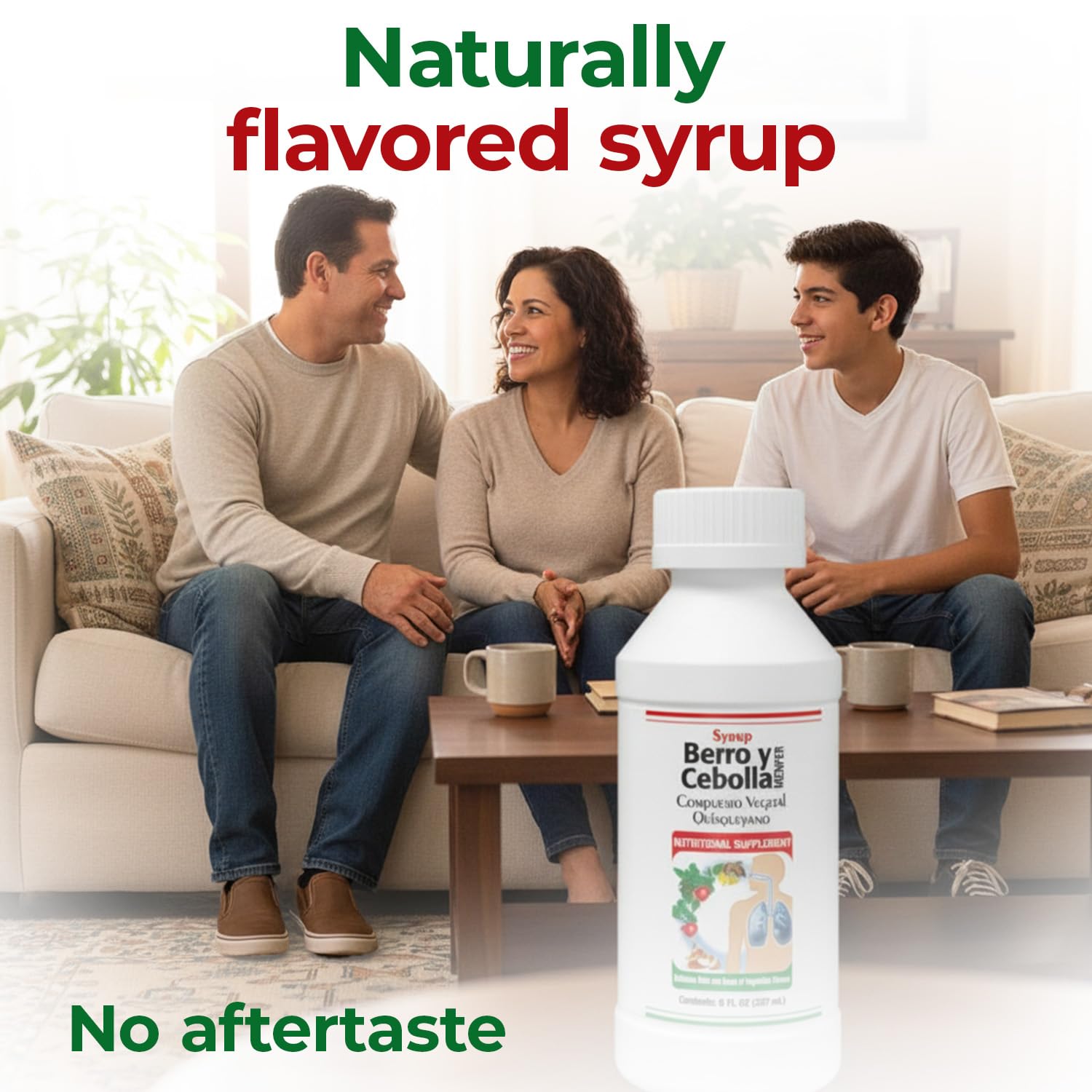 Jarabe Berro y Cebolla Immune Support Syrup with Vitamin D, Zinc & Natural Herbal Extracts – Eucalyptus, Honey, Onion, Garlic & More – Teens & Adult Wellness Formula – 8 Fl Oz Each | 2-Pack Berro y Cebolla MENPER buy australia supplements