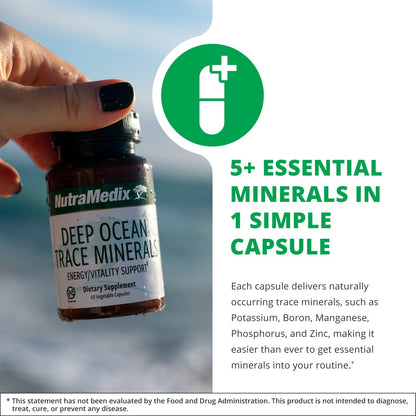 NutraMedix Deep Ocean Trace Minerals 1,000mg - Mineral & Energy Supplements - Magnesium, Zinc, Potassium, Boron, Phosphorus & Manganese NutraMedix