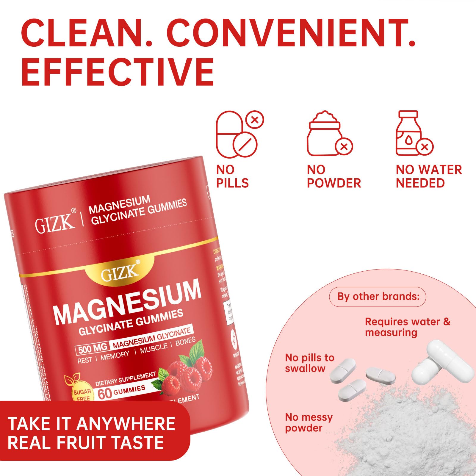 Magnesium Glycinate Gummies 500mg – Sugar Free Magnesium Gummies for Sleep, Stress, Muscle & Nerve Support – for Adults & Kids 4+, Vegan, No Melatonin (Raspberry Flavor, 60 Count) SAYIDON buy australia supplements