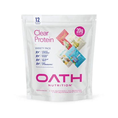 Oath Nutrition Clear Whey Isolate Protein Powder Variety Pack, 12 Pack OATH NUTRITION