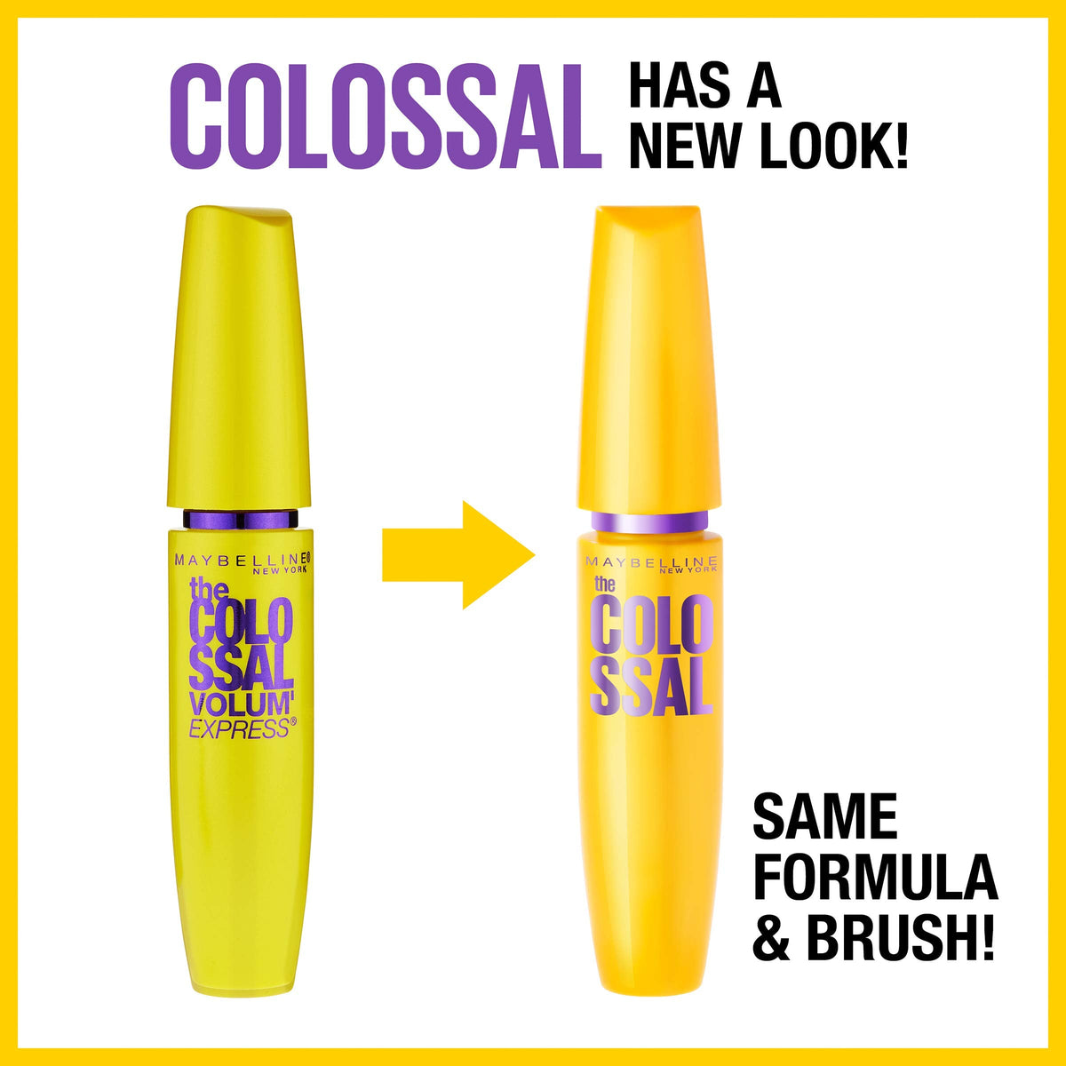 Maybelline Volum' Express Colossal Washable Mascara Makeup, Volumizing, Glam Black, 1 Count MAYBELLINE