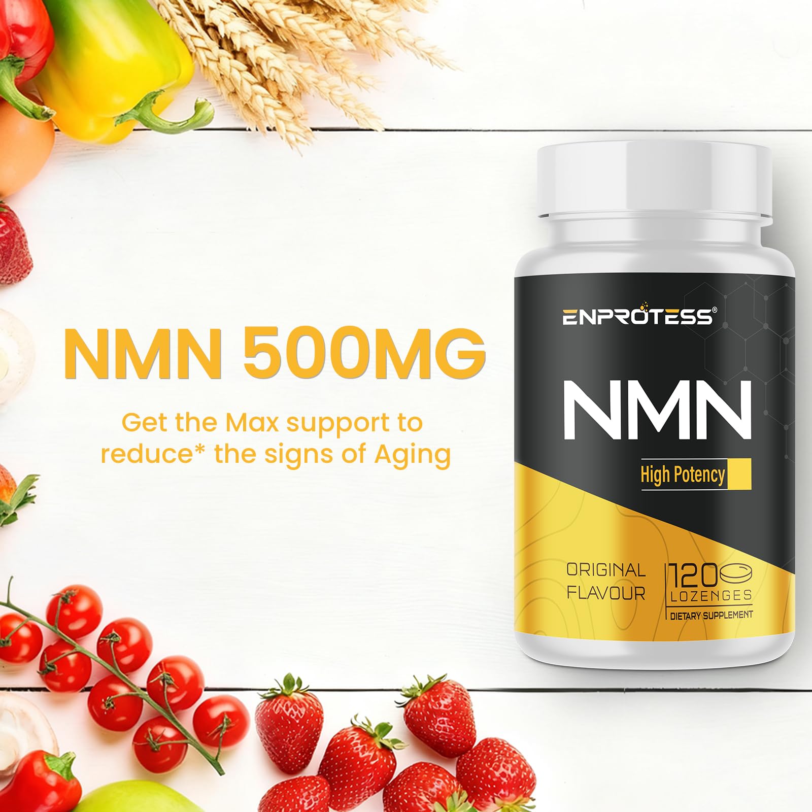 Sublingual NMN 500mg, Max Absorbency & Fast-Acting NMN Supplement（120-Day Supply）, 99% Pure NMN (Nicotinamide Mononucleotide) for NAD, Cell, Immune, Energy, Muscle, Anti-Aging, Longevity, 120 Lozenges Enprotess buy australia supplements