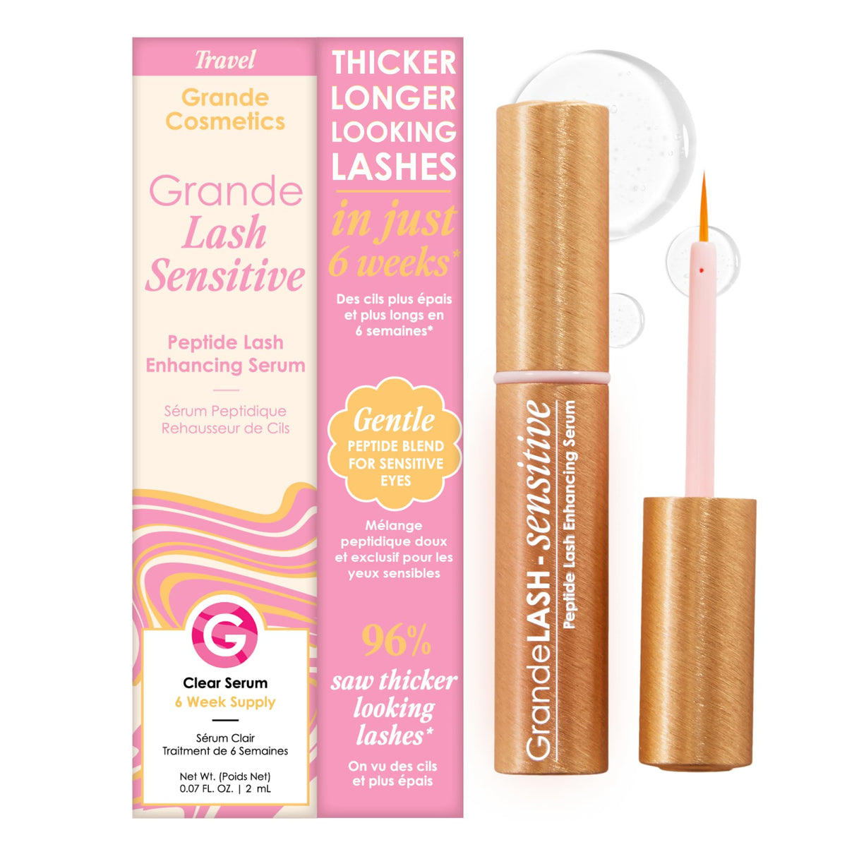 Grande Cosmetics GrandeLASH-Sensitive Lash Enhancing Serum, Travel Size Grande Cosmetics