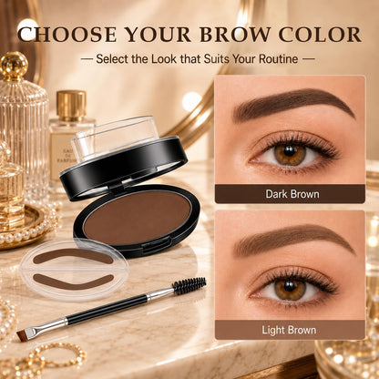 Eyebrow Stamp Powder Kit, Waterproof Long Lasting Eyebrow Seal Stamp with Brush, Quick 3 Seconds Natural Eyebrow Shaping, Easy Microblading Effect Brow Makeup Tool for Makeup Beginners (Dark Brown) Generic