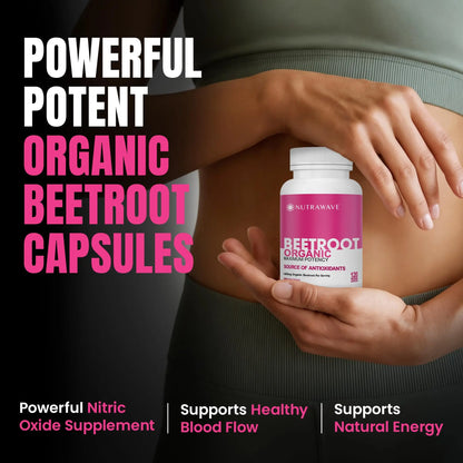 Nutra Wave 1400mg Organic Beet Root Capsules Per Serving – Nitric Oxide Booster for Men – Supports Blood Pressure, Energy, Circulation & Heart Health – Non-GMO, Vegan – 120 Capsules / 60 Day Supply Nutra Wave