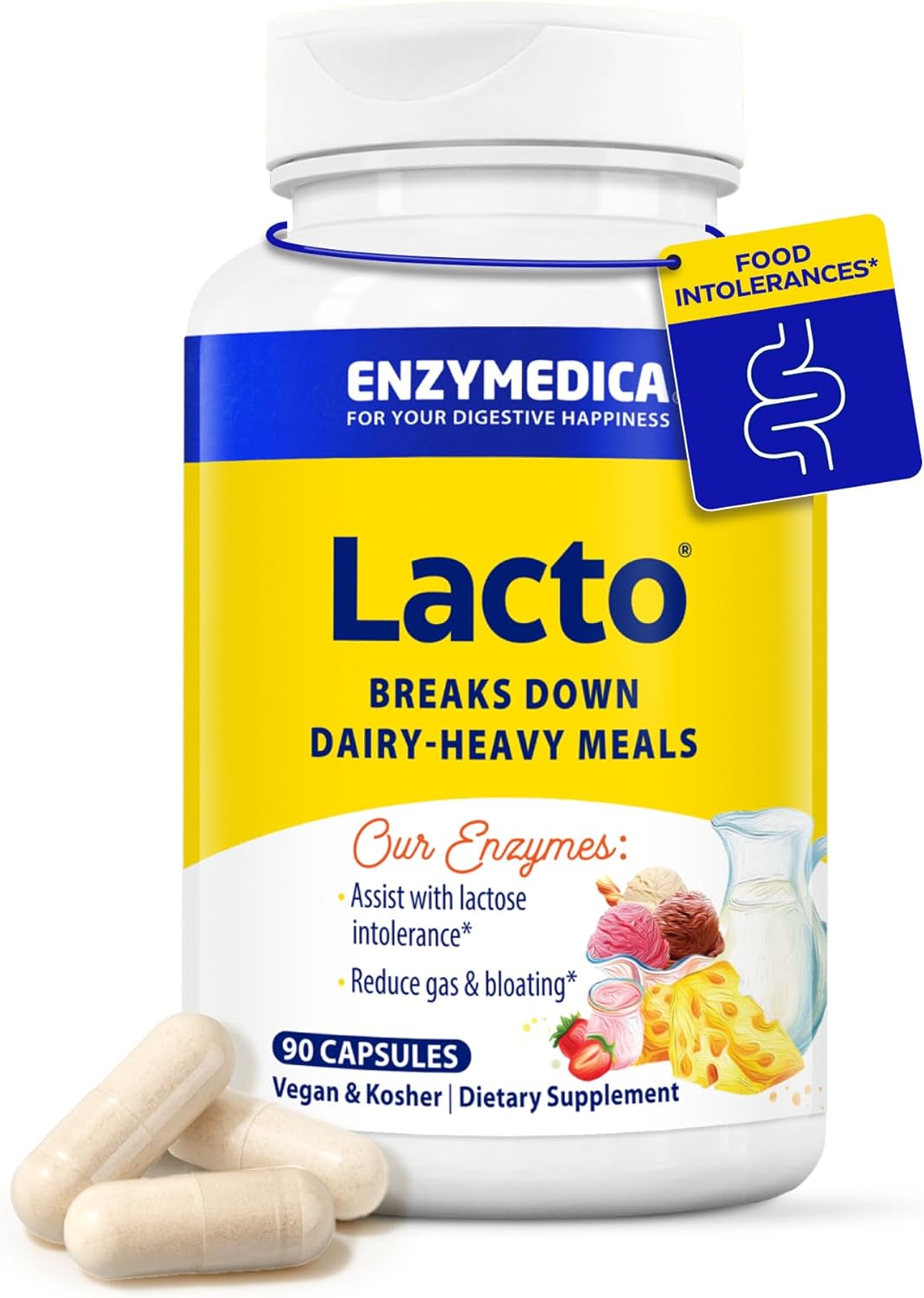 Enzymedica Lacto Digestive Enzymes for Men & Women - 90 Capsules Gsupps Australia