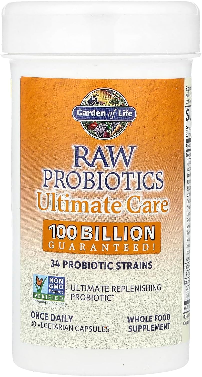 Garden of Life Raw Probiotics Ultimate Care - 100 Billion CFU - Dietary Supplement for Gut Health Support - for Women & Men - 30 Vegetarian Capsules Gsupps Australia