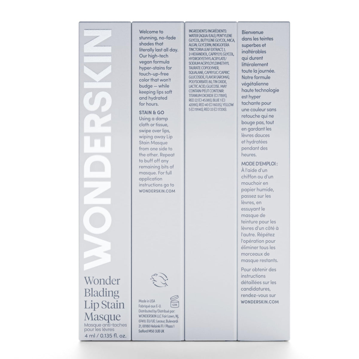 Wonderskin Lip Stain – Long Lasting, Waterproof, Lip Tint Peel Off Masque Wonderskin