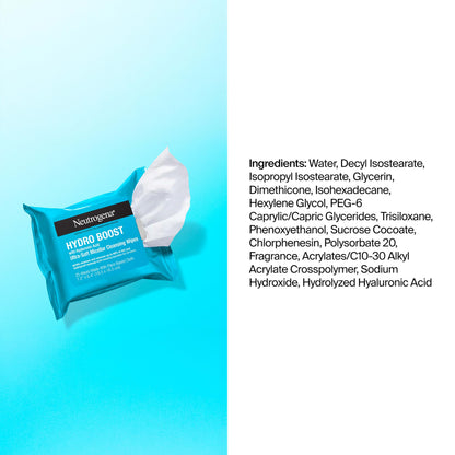 Neutrogena Hydro Boost Cleansing Wipes Makeup Remover, 25 Ct Neutrogena