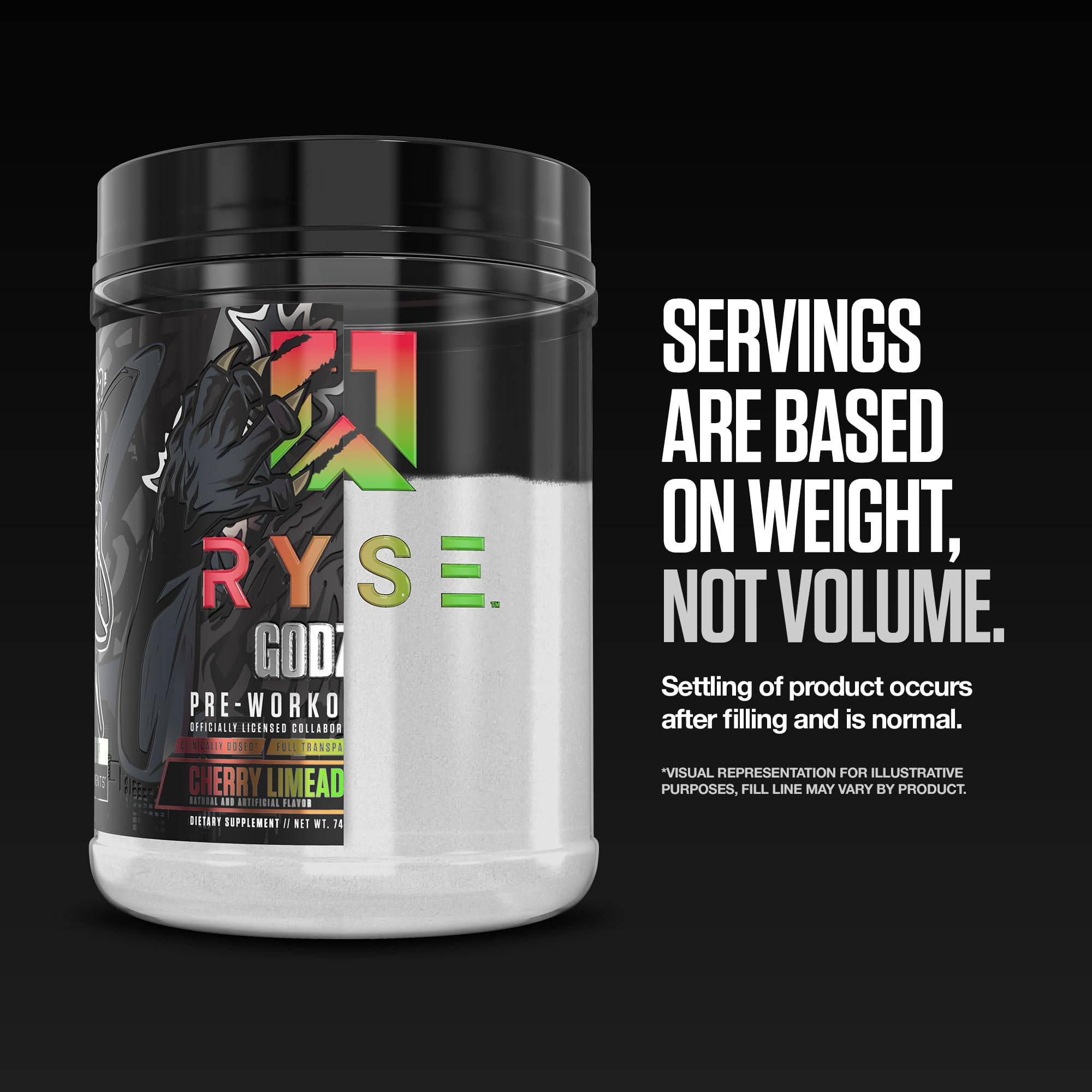 RYSE Godzilla X Noel Deyzel Pre Workout Powder - Monsterberry Lime - 400mg Caffeine, High Stim Pre-Workout for Men & Women with Citrulline & Beta Alanine - Energy, Pump & Focus - 20/40 Servings RYSE Up Supplements buy australia supplements