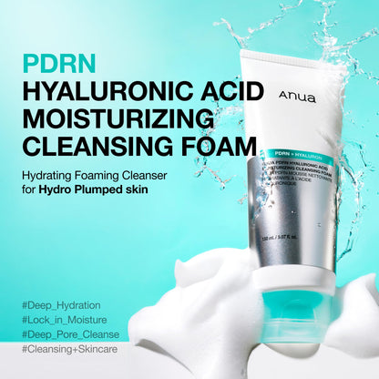 Anua PDRN Hyaluronic Acid Moisturizing Cleansing Foam, 5.07 fl oz ANUA
