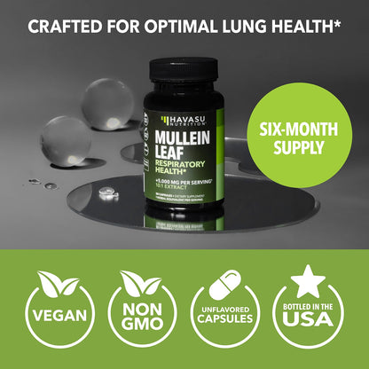 500mg Mullein Extract for Lung Support and Respiratory Health, 30 Count | Mullein Leaf Capsules for Respiratory Health, Vegan, Non-GMO Herbal Supplement for Overall Daily Wellness, 1 Month Supply Gsupps Australia