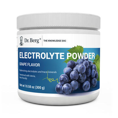 Dr. Berg Zero Sugar Hydration Keto Electrolyte Powder - Enhanced w/ 1000 mg of Potassium & Real Pink Himalayan Salt (NOT Table Salt) - Grape Flavor Hydration Drink Mix Supplement - 50 Servings Dr. Berg Nutritionals