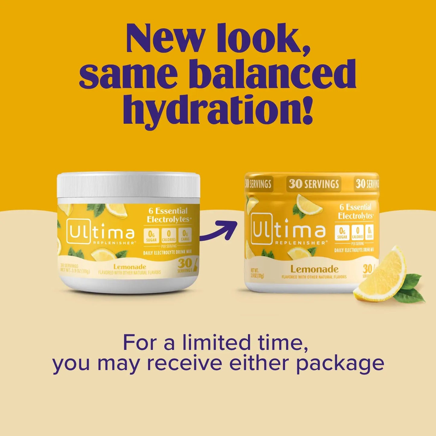 Ultima Replenisher Daily Electrolyte Powder Drink Mix – Lemonade, 30 Servings Canister – Zero Sugar Hydration Powder with 6 Electrolytes & Minerals Ultima Replenisher