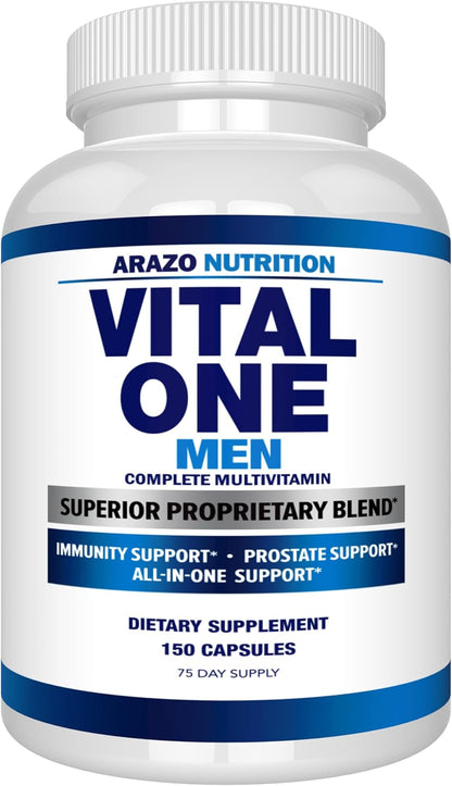 Arazo Nutrition Vital One Multivitamin for Men – Daily Wholefood Supplement - 150 Vegan Gsupps Australia