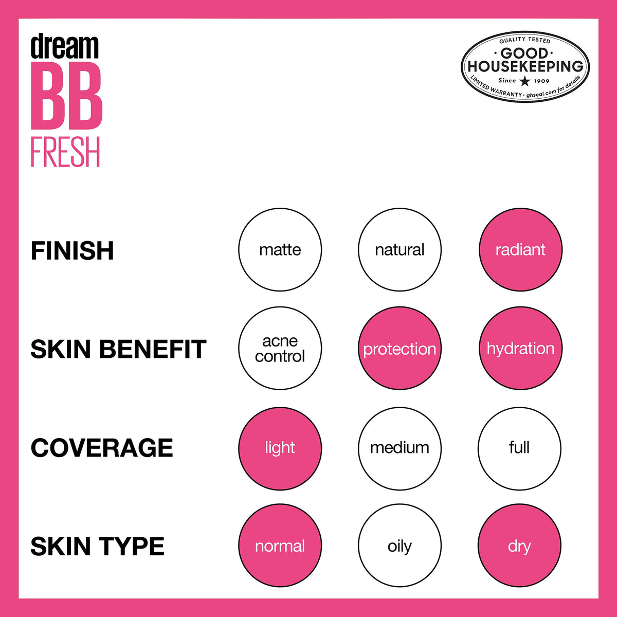 Maybelline Dream Fresh Skin Hydrating BB cream, 8-in-1 Skin Perfecting Beauty Balm with Broad Spectrum SPF 30, Sheer Tint Coverage, Oil-Free, Light/Medium, 1 Fl Oz MAYBELLINE
