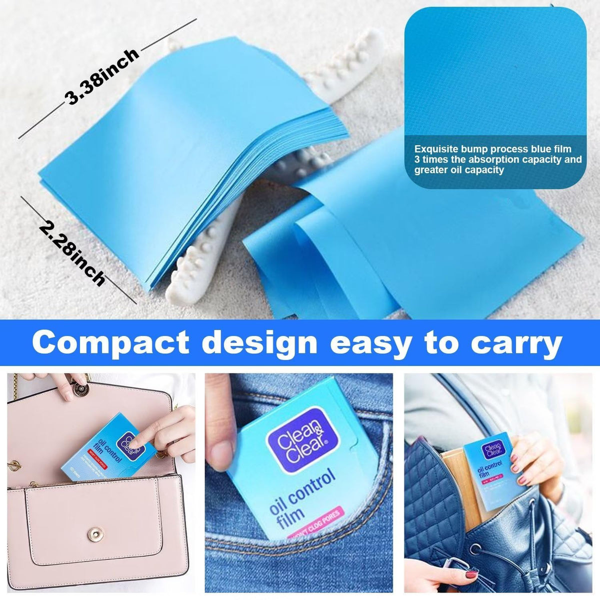Clean & Clear Oil Control Film, 5 Pack of 60 Sheets (300 Sheets Total) Clean & Clear