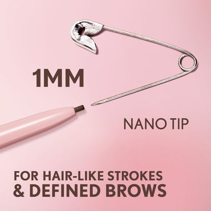 Covergirl Clean Fresh Brow Nano, 500 Medium Brown, Eyebrow Pencil, Ultra-Precise Tip, Waterproof, Transfer-Resistant, Built-In Spoolie, Vegan Formula, 0.001oz COVERGIRL