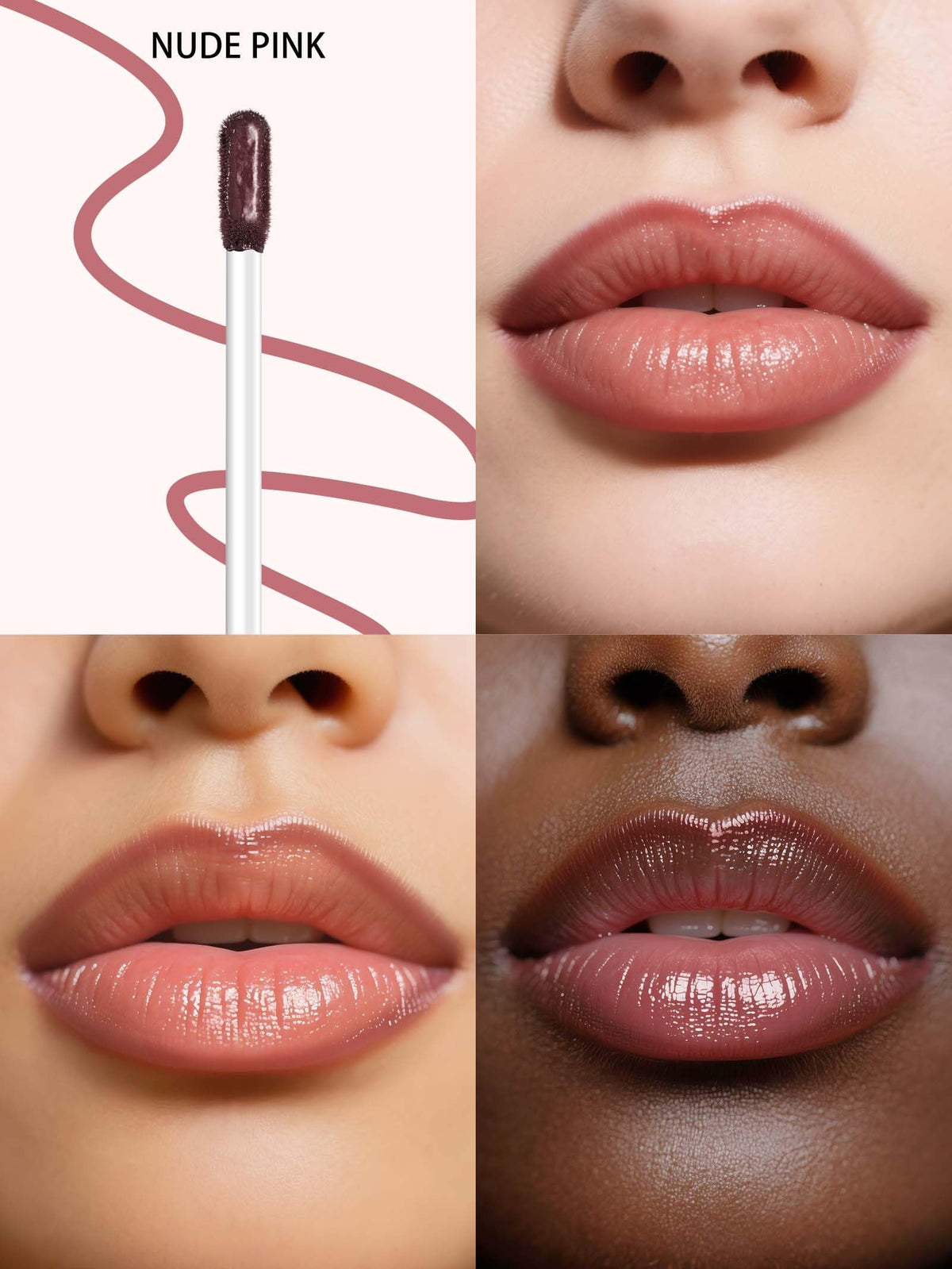 QCMME Lip Stain Peel Off Lip Liner Stain with Tweezer, Long Lasting Matte Lip Tint Tattoo, Highly Pigmented Color Lip Makeup, Waterproof Lipstick, Transfer-proof Lipstain for Women, Nude Pink QCMME