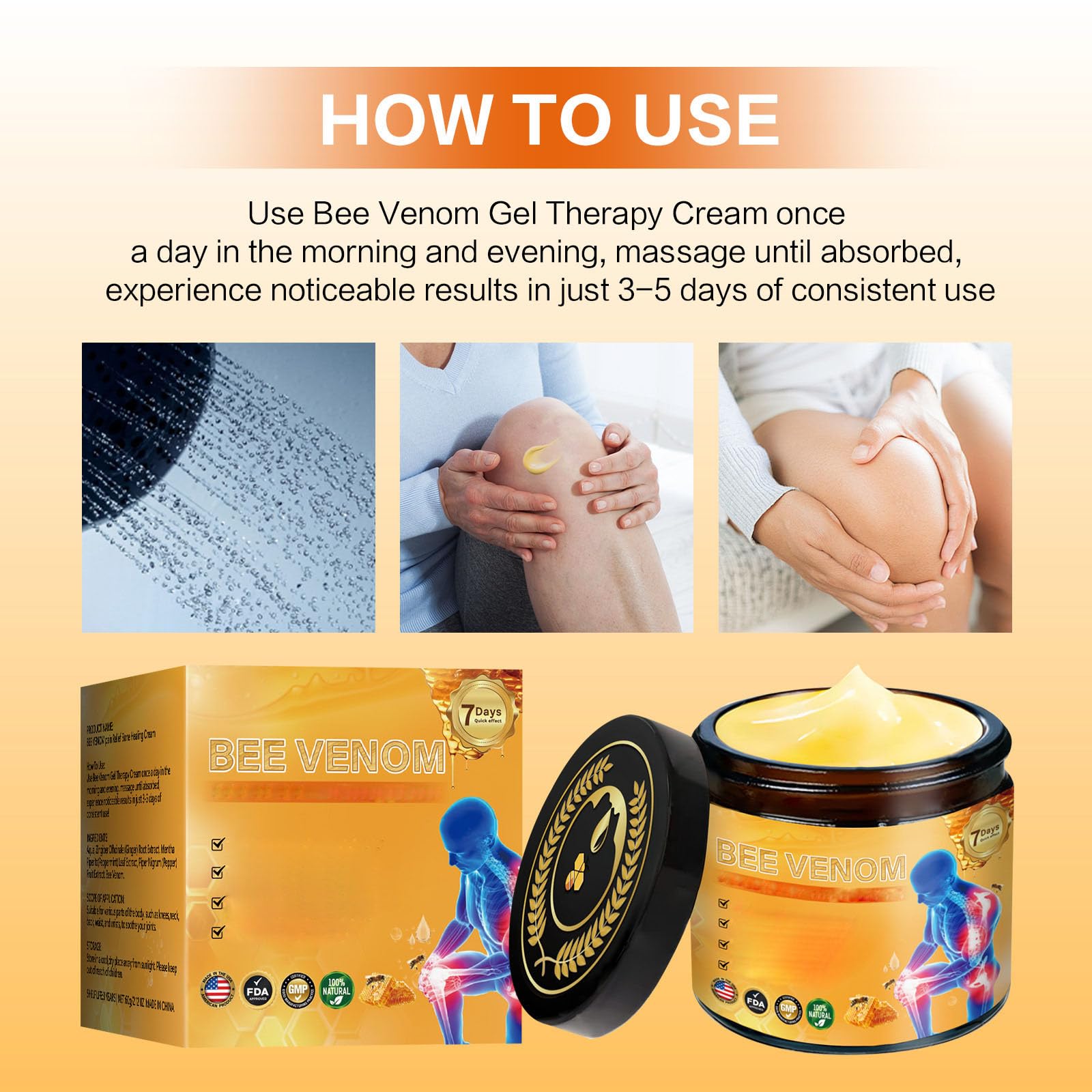 2 Pcs Bee Venom Joint Treatment Cream, Throughout Release Joint Activities Muscle and Massage Relief Gel. Yaper buy australia supplements