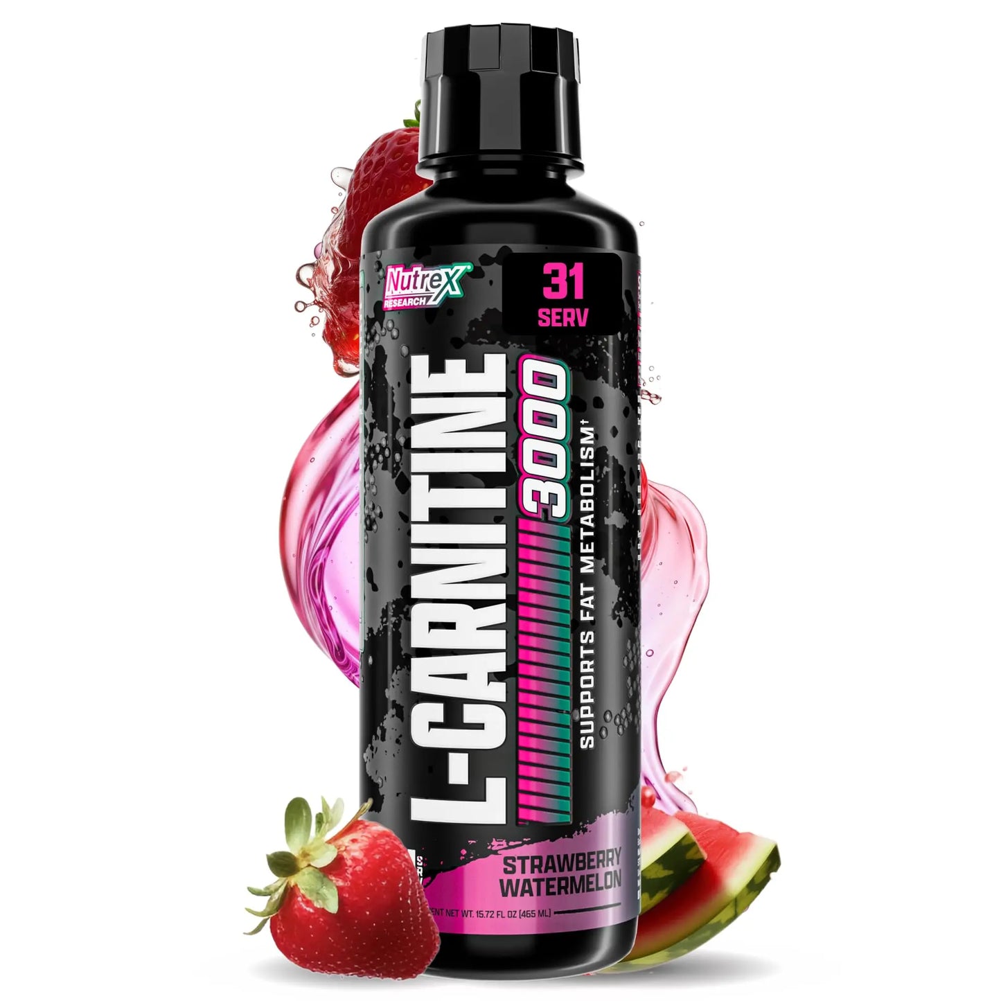 Nutrex Research L Carnitine 3000 - Clinically Dosed L-Carnitine Liquid for Energy, Metabolism & Muscle Recovery - Delicious Strawberry Watermelon - No Sugar, No Carbs Nutrex Research